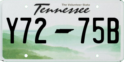 TN license plate Y7275B
