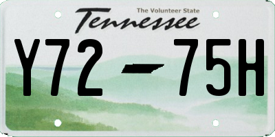 TN license plate Y7275H