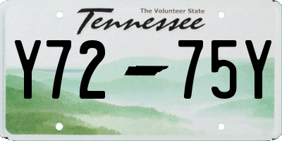TN license plate Y7275Y