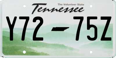 TN license plate Y7275Z