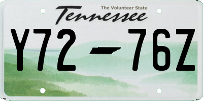 TN license plate Y7276Z