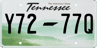 TN license plate Y7277Q