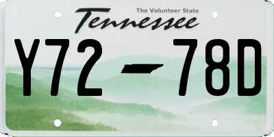 TN license plate Y7278D