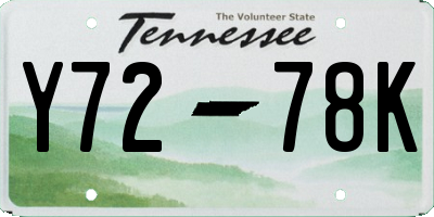 TN license plate Y7278K