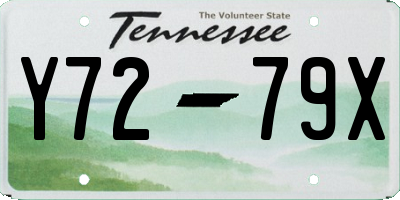 TN license plate Y7279X