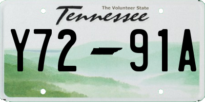 TN license plate Y7291A