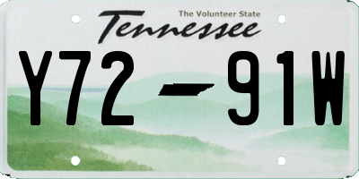 TN license plate Y7291W
