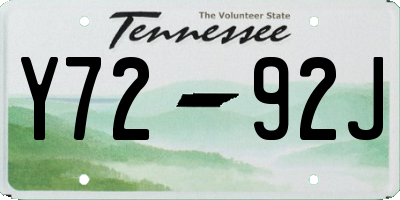 TN license plate Y7292J