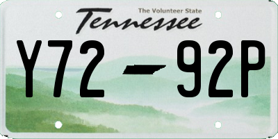 TN license plate Y7292P