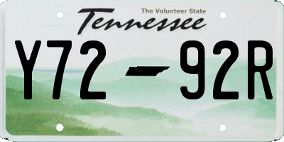TN license plate Y7292R