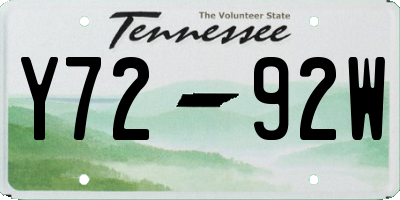 TN license plate Y7292W