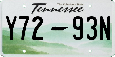 TN license plate Y7293N