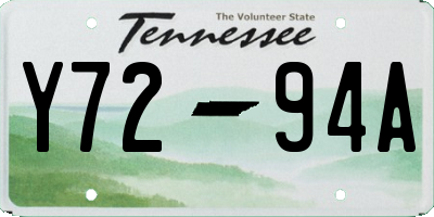 TN license plate Y7294A