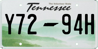 TN license plate Y7294H