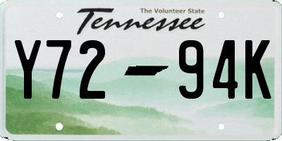TN license plate Y7294K
