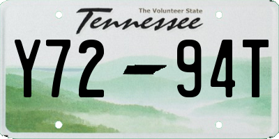 TN license plate Y7294T