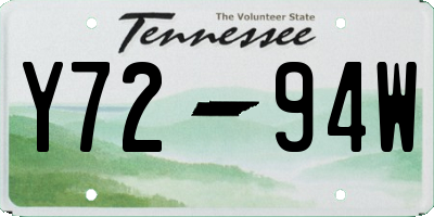 TN license plate Y7294W
