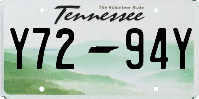 TN license plate Y7294Y