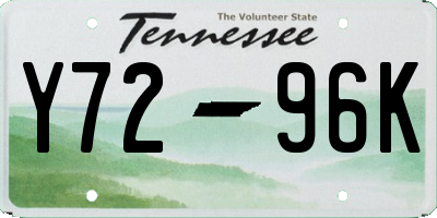 TN license plate Y7296K