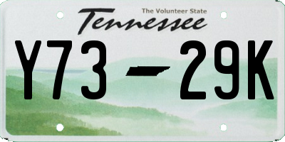 TN license plate Y7329K