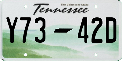 TN license plate Y7342D
