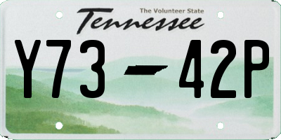 TN license plate Y7342P