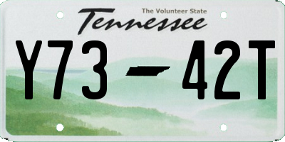 TN license plate Y7342T