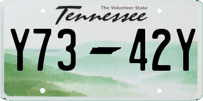 TN license plate Y7342Y