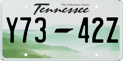 TN license plate Y7342Z