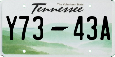 TN license plate Y7343A