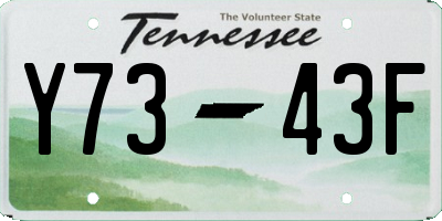 TN license plate Y7343F
