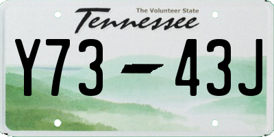 TN license plate Y7343J