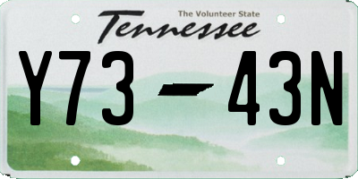 TN license plate Y7343N