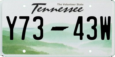 TN license plate Y7343W