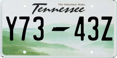 TN license plate Y7343Z
