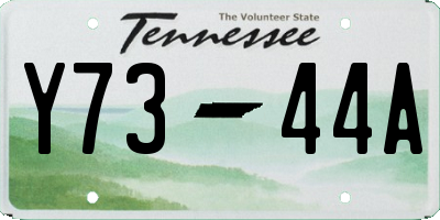 TN license plate Y7344A