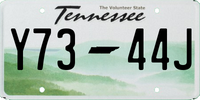 TN license plate Y7344J