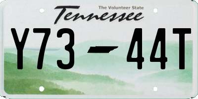 TN license plate Y7344T