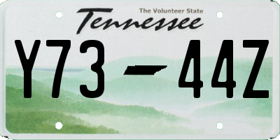 TN license plate Y7344Z