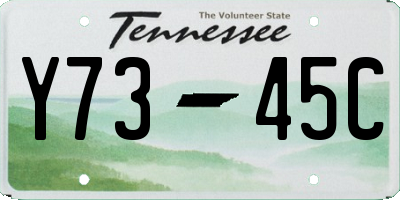 TN license plate Y7345C