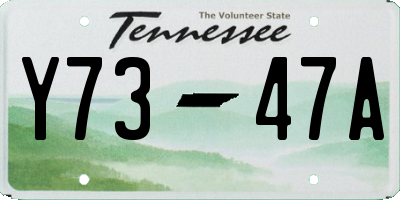 TN license plate Y7347A