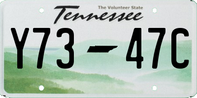 TN license plate Y7347C