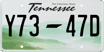 TN license plate Y7347D
