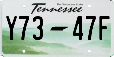 TN license plate Y7347F