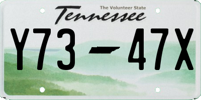 TN license plate Y7347X