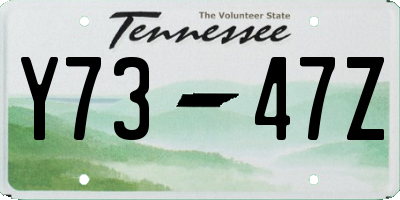 TN license plate Y7347Z