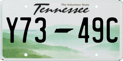 TN license plate Y7349C