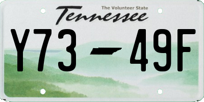 TN license plate Y7349F