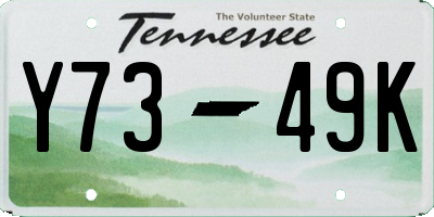 TN license plate Y7349K