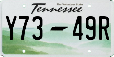 TN license plate Y7349R